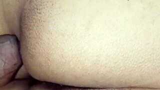 Girlfriend Cries Taking Big Cock in Small 18+ Ass During First Time Bedroom Action with Brunette Amateur Tears