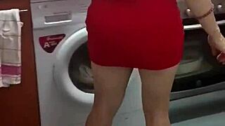 I find my mother-in-law in the kitchen wearing sexy clothes and I can't resist fucking her