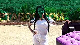 Jamess outdoor surprise features a sensual nuru massage with big tits milf in hardcore pov action