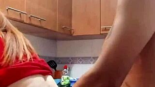 I find my mother-in-law in the kitchen wearing sexy clothes and I can't resist fucking her