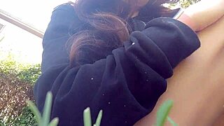 Imagine a bold woman casually relieving herself and belching openly in the park, no underwear involved.