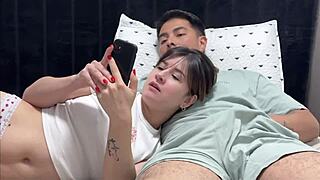 Oh My God, My Stepsister Interrupts My Game And I Make Her Suck My Cock! What A Hot Colombian With Big Natural Tits!