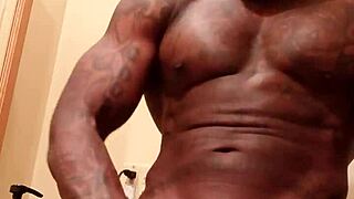 hallelujah johnson as muscular bodybuilder dominates with huge monster bbc in solo masturbation worship
