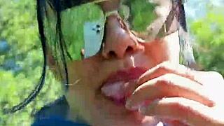Come on, show me that real behind-the-scenes outdoor deepthroat blowjob with horny young action
