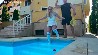 Larissa Leite's Big Natural Tits Jiggle Wildly During Double Anal Penetration From Five Massive Cocks!