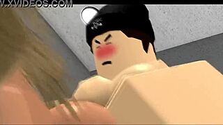 uh, this roblox guy is like totally fucking that girl with big tits... wait, big ass too, yeah...