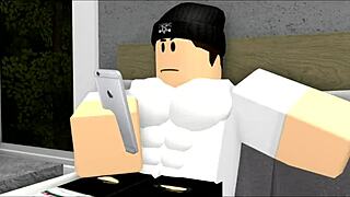 uh, this roblox guy is like totally fucking that girl with big tits... wait, big ass too, yeah...