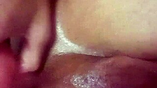 this tight shemale started playing with an 11 inch dildo in pov. she went deep for huge anal fun.