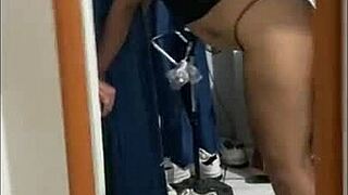 subtle encounter with a curvy latina near the mirror