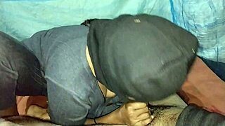 Desi Indian village couple unleashes intense 69 fuck with curvy wife licking husband's cock on ranch