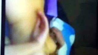 Watch this French slut play with her shaved pussy using toys on webcam