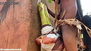 the village warrior handles a chubby slut with huge ass on the ranch