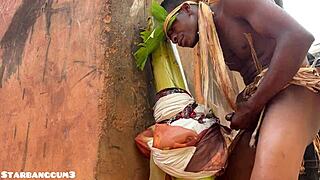 the village warrior handles a chubby slut with huge ass on the ranch