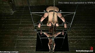 Japanese slave gets bound and tormented with rough choking gagging and whipping