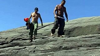 Blonde Cougar Takes Double Penetration with Big Cock in Outdoor Anal Creampie Scene