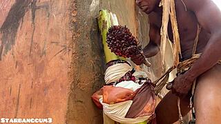 the village warrior handles a chubby slut with huge ass on the ranch