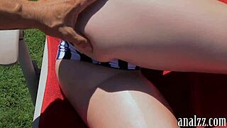 amateur gf anal screwed outdoors in pov with my big cock, oh man its tight