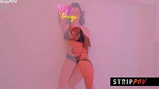 hot brunette strips down and delivers wild lapdance with spanking finale!