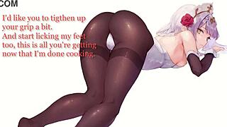 Noelle as Genshin Impact maid gives footjob and paizuri in femdom roleplay