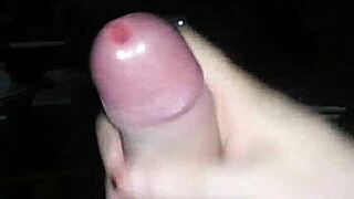 jerking off to some hot tranny porn, cumshot flying everywhere 😈