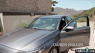 redhead bbw milf stepmom lauren phillips hints at taboo titty fuck and riding on stepsons big cock