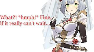 Noelle as Genshin Impact maid gives footjob and paizuri in femdom roleplay