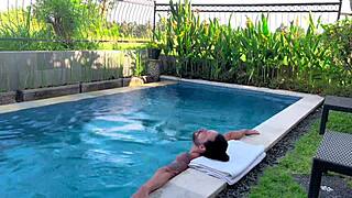 What Secrets Unfold with Blonde Teen Girlfriend in Pool Oral Play?