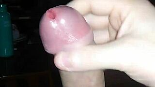 jerking off to some hot tranny porn, cumshot flying everywhere 😈