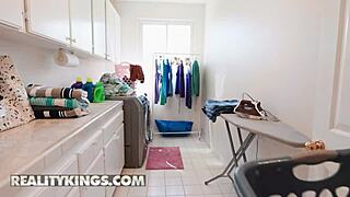 reality kings - alex stuffs azzy stars panties in her mouth so his gf wont hear her loud moaning while he fucks her doggystyle with his big black cock