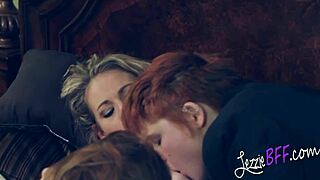 I Feel So Overwhelmed By This Party Turning Into A Steamy Lesbian Threesome With Blonde And Redhead Teens And Their Boyfriend.