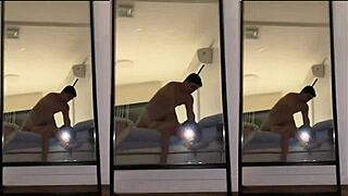 boldly choking and gagging on cock while riding cowgirl after party with petite latina girlfriend lynn scream