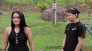 I take a big risk having outdoor sex with my horny big-ass stepsister