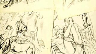 Vintage drawings showcase antique and retro artistic styles from past eras