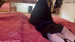 That beautiful student in her short skirt and uniform showed off her juicy big ass before I fucked her hard in missionary