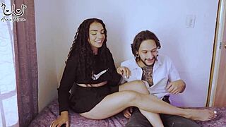 Amateur chick invites friend over for movie but secretly blows and fucks her old cuckold boyfriend's big cock