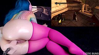 dark souls challenge ramps up with massive fuck machine pounding ass until huge squirting climax