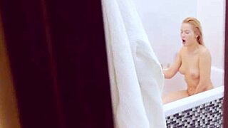 I catch my girlfriend fingering her wet pussy in the steamy shower surprise