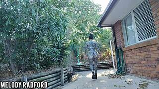 subtle outdoor walk with bikini changes