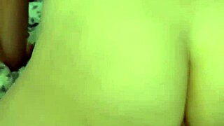 oh man this petite redhead wife stuffs her tight ass with a huge monster cock dildo in the bedroom