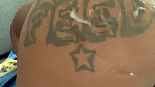 Blonde RIDES big black COCK doggystyle with CREAMPIE and wet PUSSY sucking