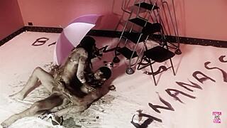 hey naughty brunette why not cover us in dark oil and fuck doggy style