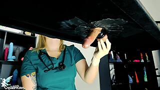 naughty nurse milks table with toys