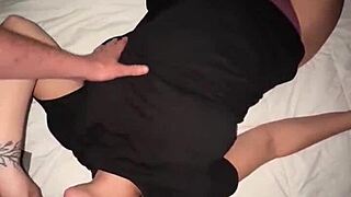 hot wife gets shower blowjob and cum on big tits. she's moaning loud