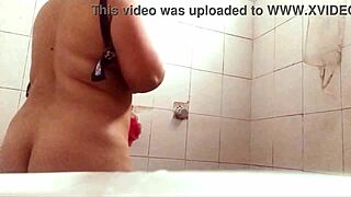 Curvy Busty Woman Showers to Exhibit Herself