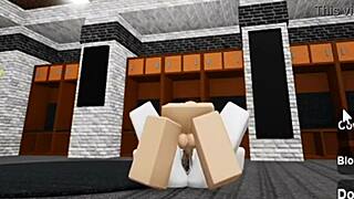 Slutty bunny girl sneaks into locker room and gets fucked hard 🐰