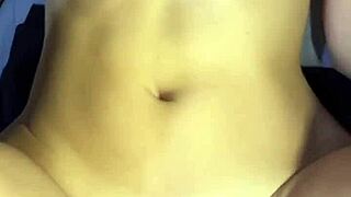 Amateur Brunette Couple Explores Sensual Belly Moments in Homemade Setting