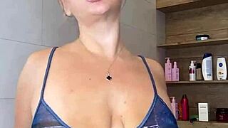 Heavy Saggy Tits With Hard Nipples Bouncing Freely In Elastic Cans