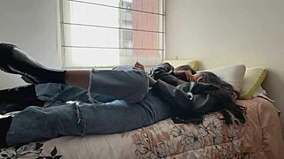 Two lesbians in leather boots 😈