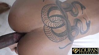 Tattooed Brunette's Pussy Filled with Cum!