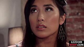 Ebony babes engage in lesbian strapon sex